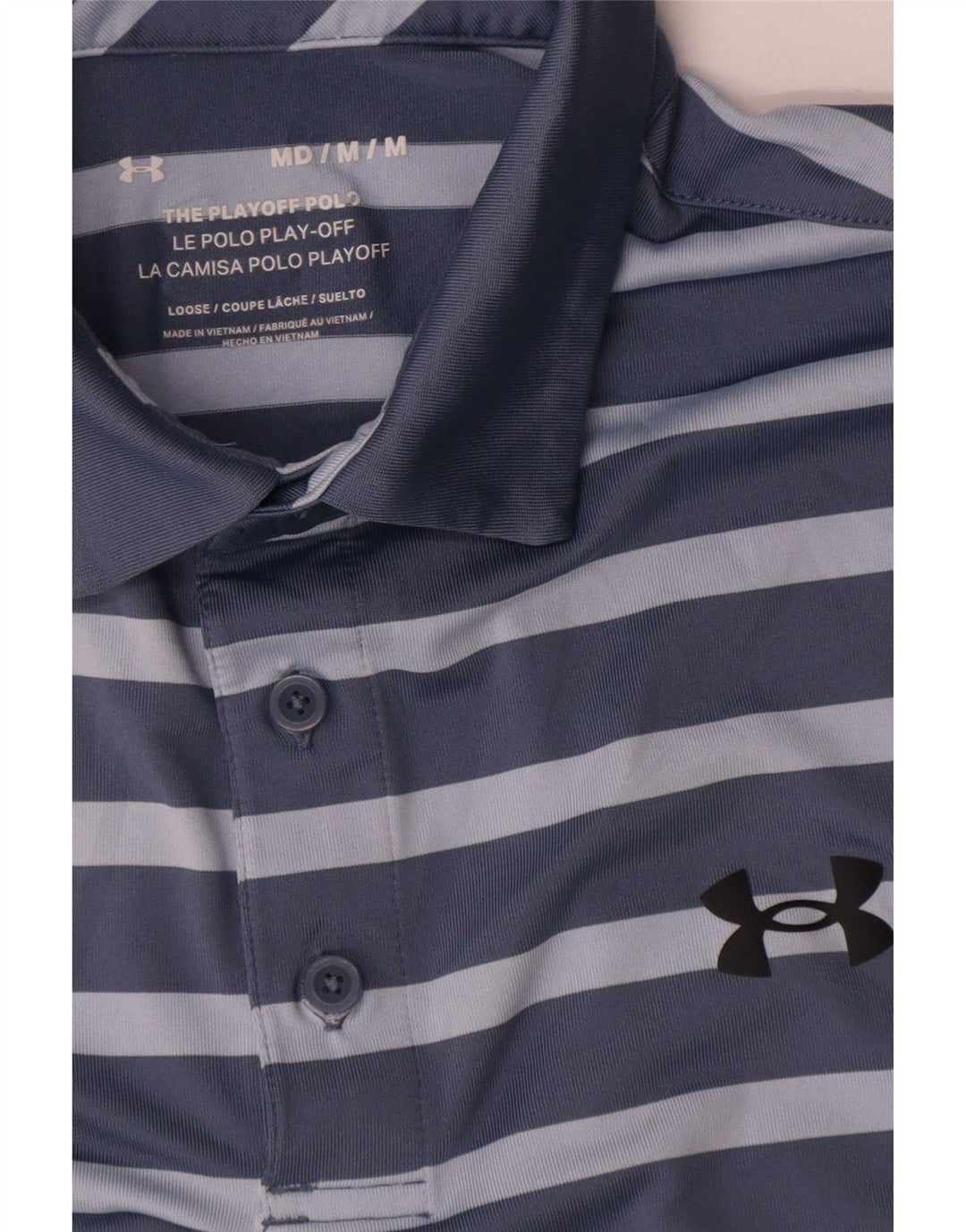 Under Armour Ανδρικό Πόλο Μπλουζάκι Μεσαίο Μπλε Ριγέ
