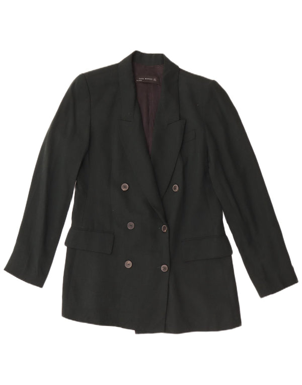 Zara Γυναικείο σακάκι με διπλό στήθος UK 10 Small Green Lyocell