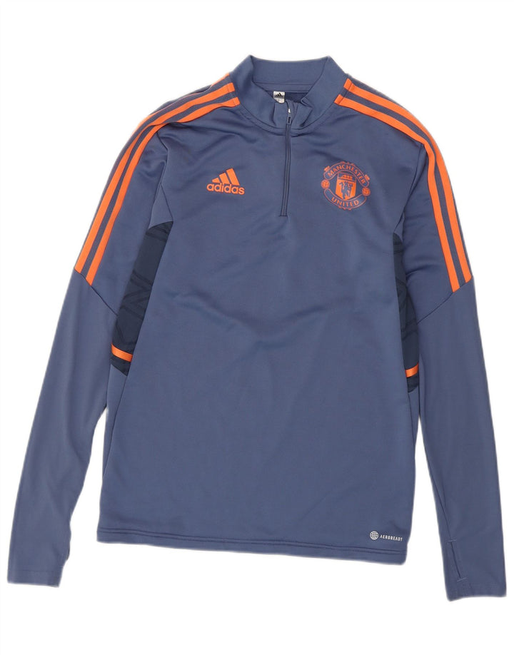 Ανδρική φόρμα πουλόβερ Adidas Manchester United Top Small Blue Colourblock