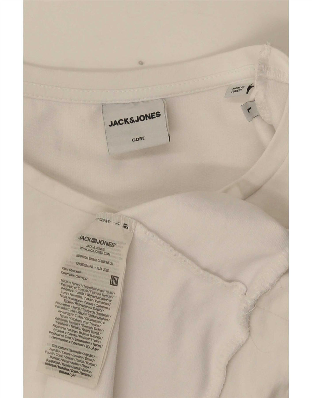 Jack & Jones Ανδρικό γραφικό φούτερ Jumper μεγάλο λευκό βαμβακερό