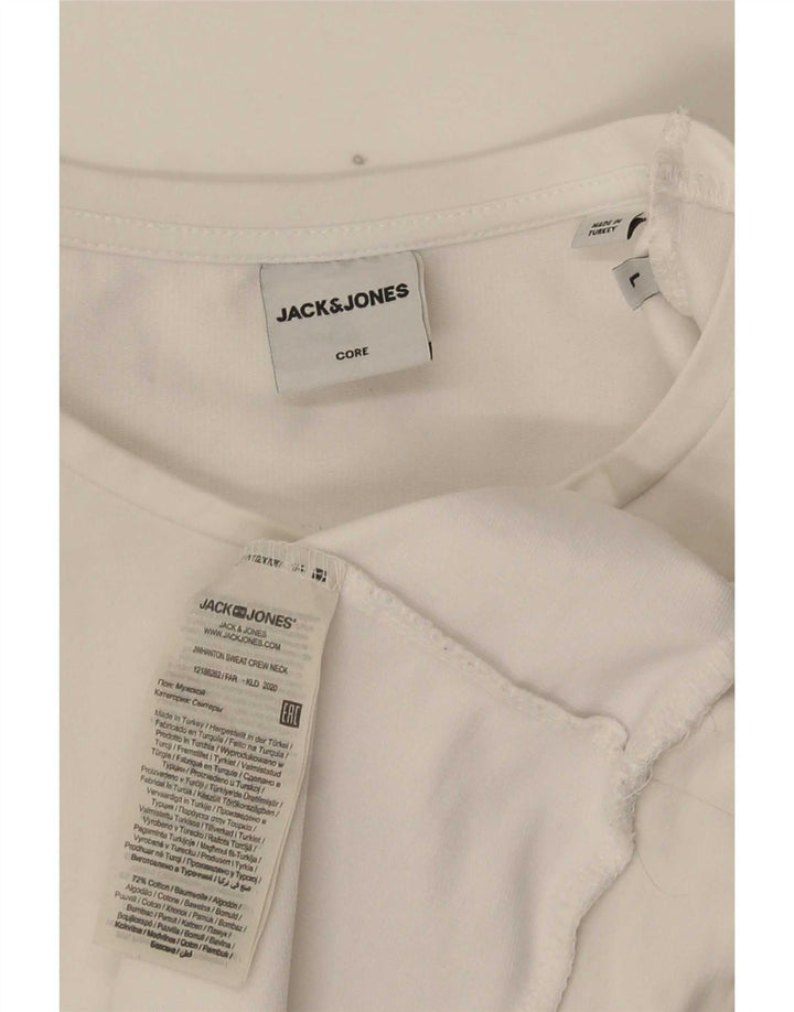 Jack & Jones Ανδρικό γραφικό φούτερ Jumper μεγάλο λευκό βαμβακερό
