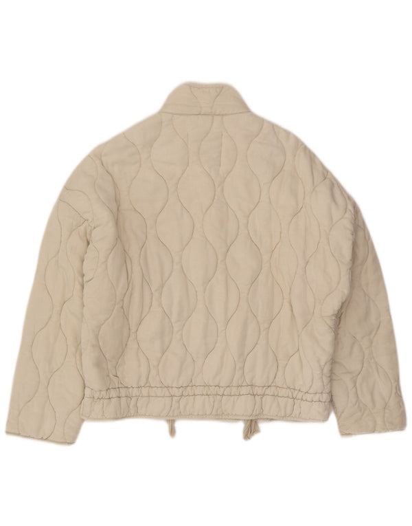 Zara Γυναικείο Καπιτονέ μπουφάν UK 10 Small Beige βαμβακερό