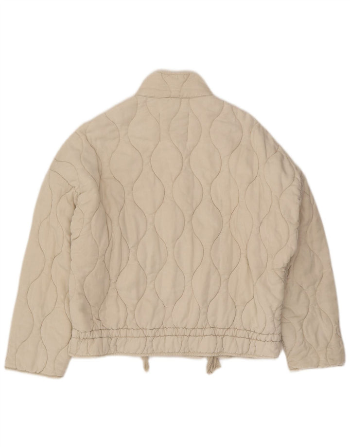 Zara Γυναικείο Καπιτονέ μπουφάν UK 10 Small Beige βαμβακερό