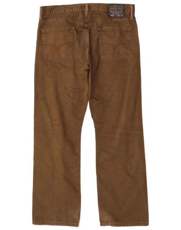 Levi's Mens 514 Straight Casual Παντελόνι W35 L30 Καφέ Βαμβακερό