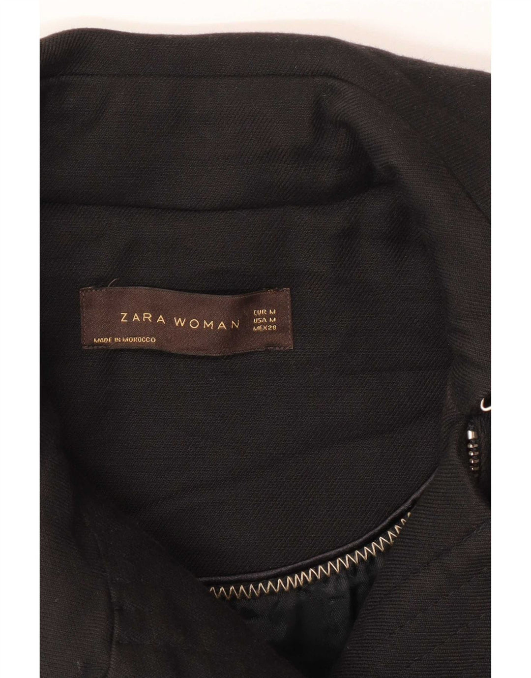 Zara Γυναικείο Πανωφόρι UK 12 Μεσαίο Μαύρο Βαμβακερό