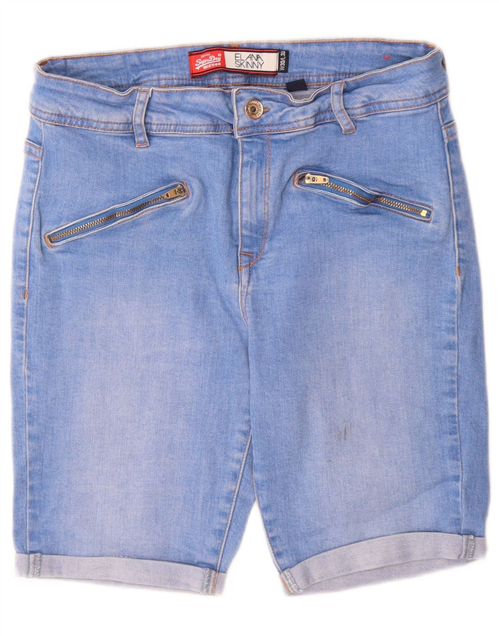 Superdry Γυναικείο Elana Skinny τζιν σορτς W30 από μεσαίο μπλε βαμβακερό