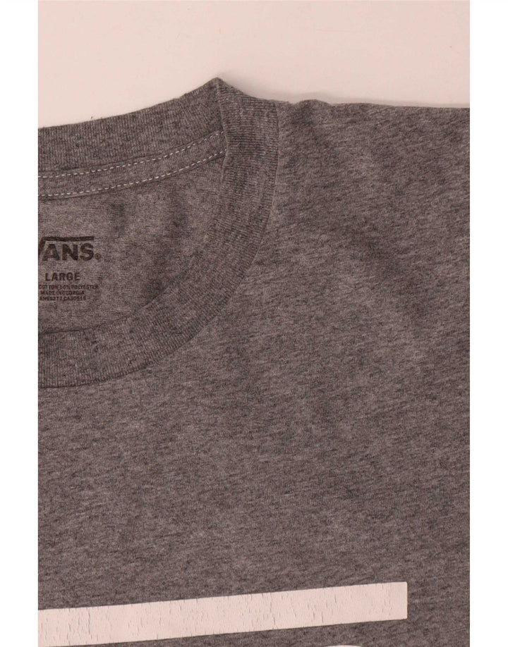 Ανδρικό γραφικό T-Shirt Vans Top μεγάλο γκρι βαμβακερό