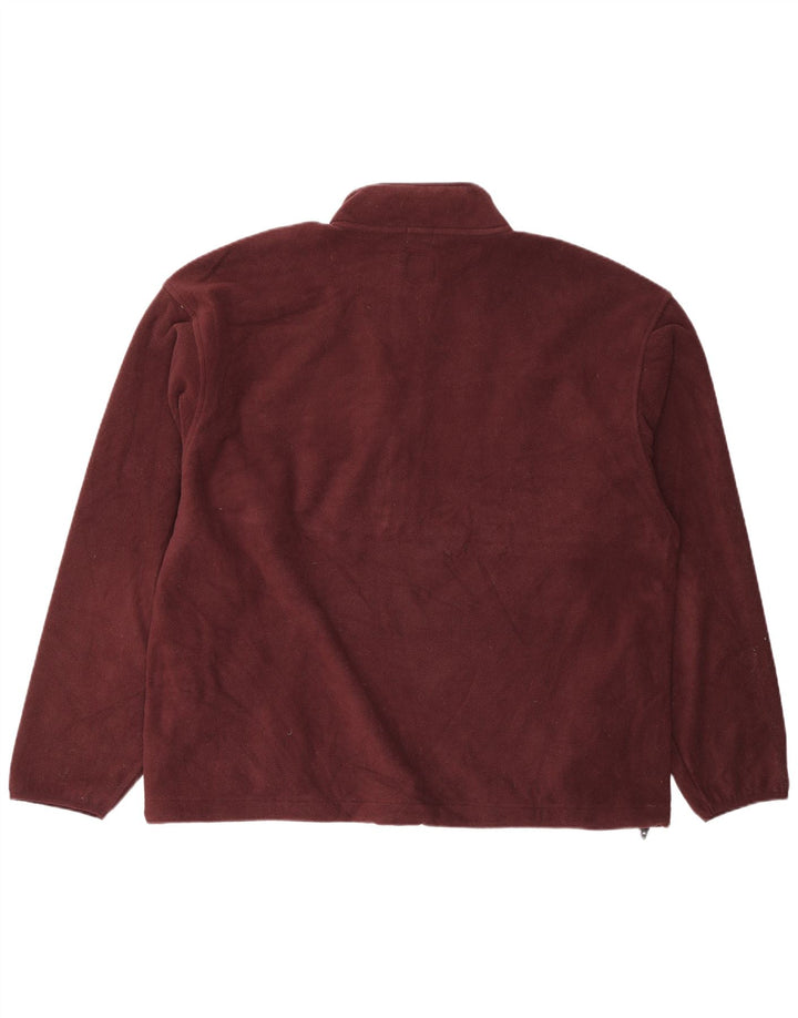 Gap Ανδρικό φερμουάρ Fleece Jumper Μεγάλο Βουργουνδί Πολυεστέρας