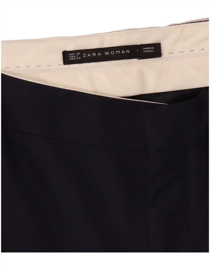 ZARA Γυναικείο ίσιο παντελόνι Chino EU 34 2XS W24 L28 Navy Blue