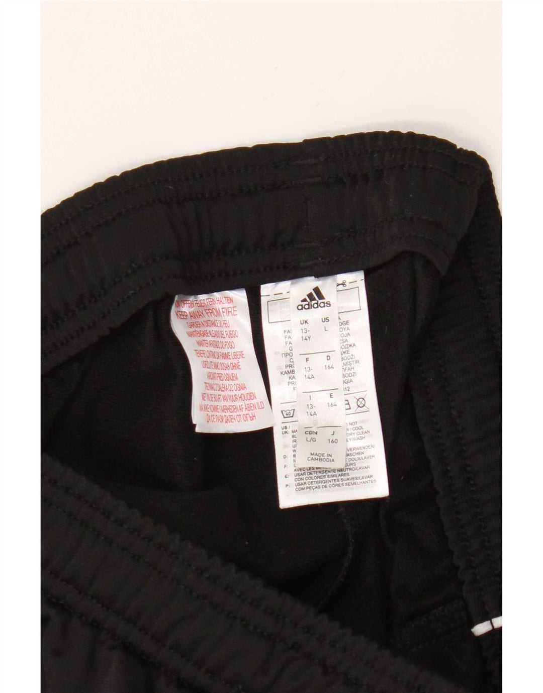 Adidas Boys Tracksuit Trousers Joggers 13-14 Years Black Polyester