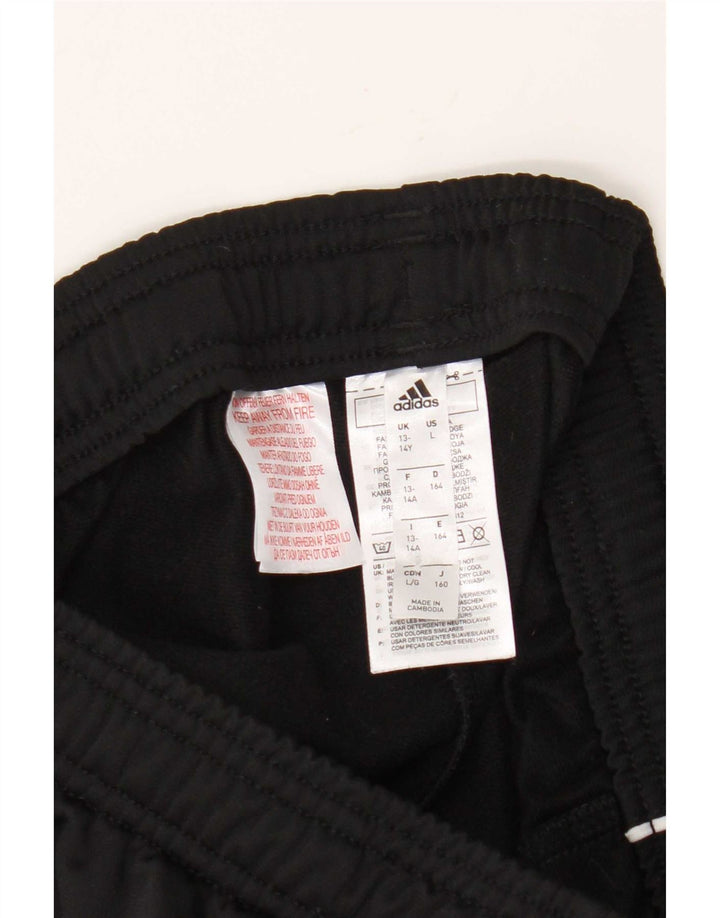 Adidas Boys Tracksuit Trousers Joggers 13-14 Years Black Polyester