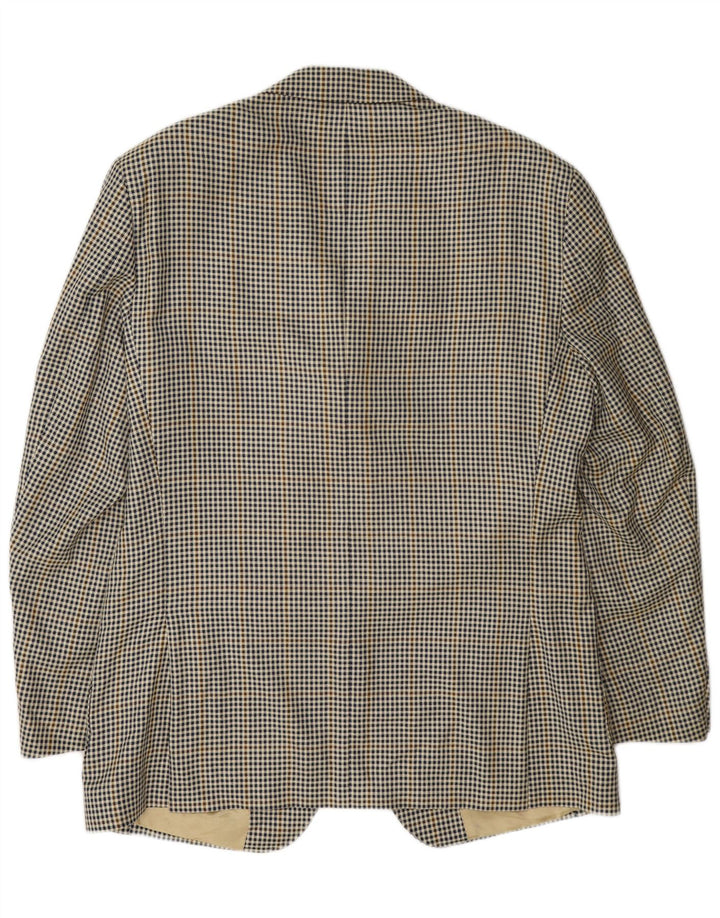 Massimo Dutti Ανδρικό σακάκι σακάκι με 3 κουμπιά UK 40 Μεγάλο Μπεζ Houndstooth
