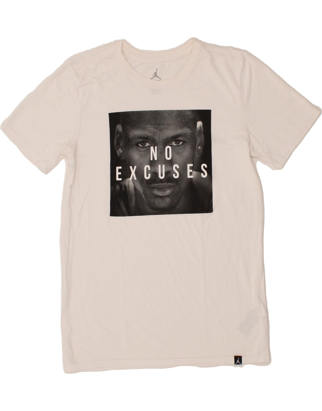 JORDAN Mens Dri Fit Graphic T-Shirt Top Small White Cotton Vintage Jordan and Second-Hand Jordan from Messina Hembry 