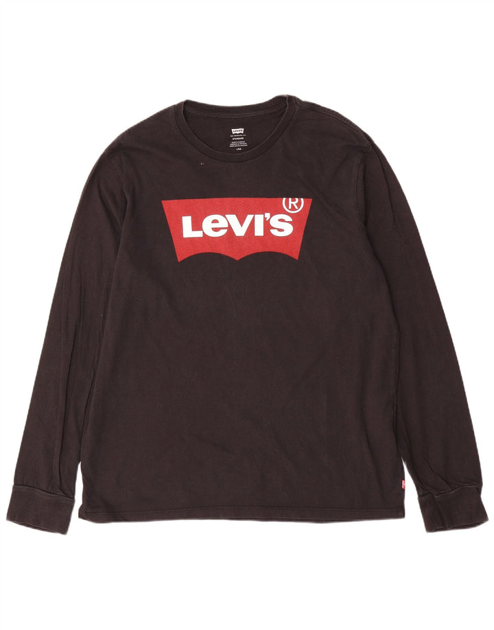 Ανδρικό Levi's Standard Fit Graphic Top Μακρυμάνικο μεγάλο μαύρο βαμβακερό