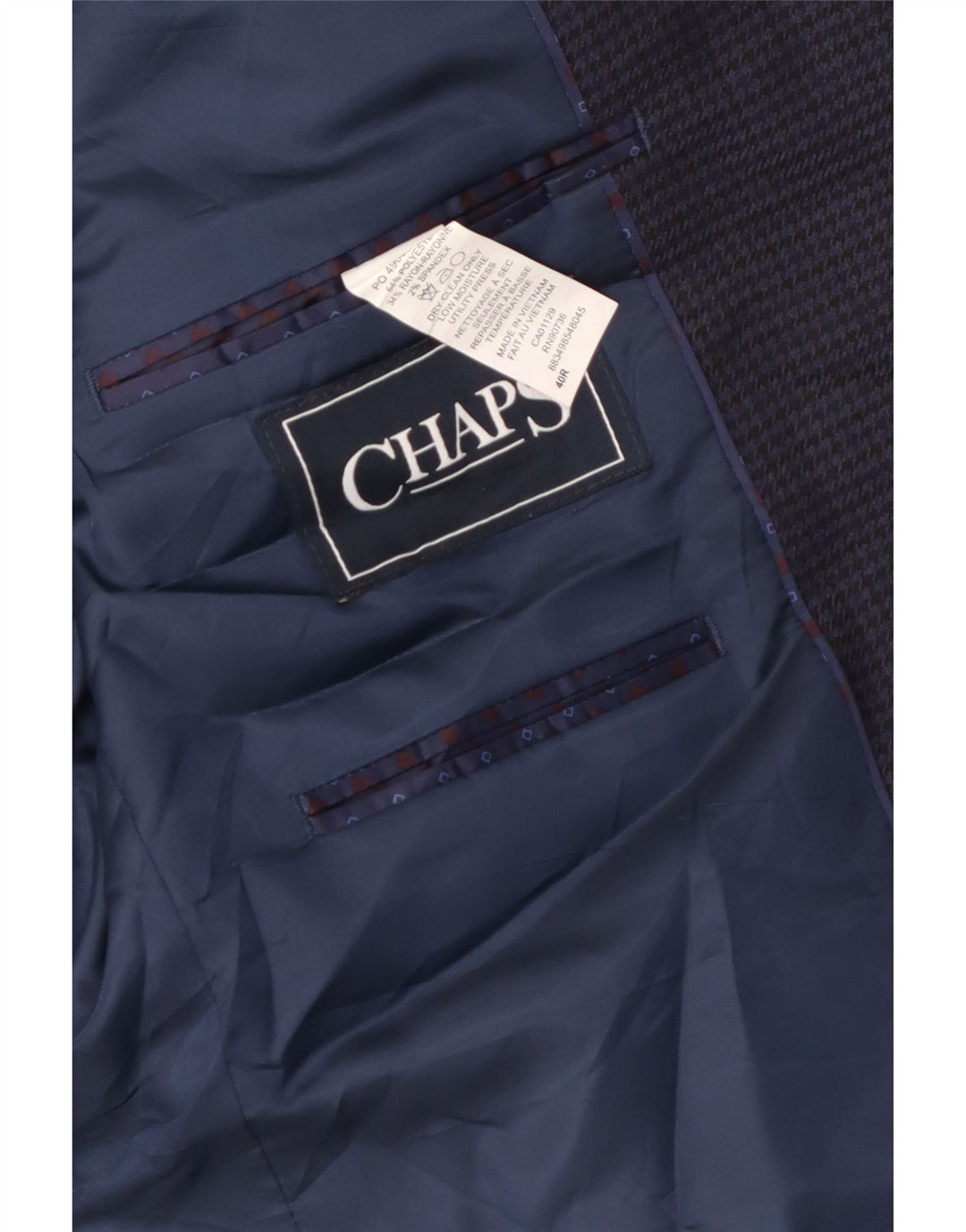 Chaps Ανδρικό σακάκι σακάκι με 2 κουμπιά UK 40 Medium Navy Blue Houndstooth