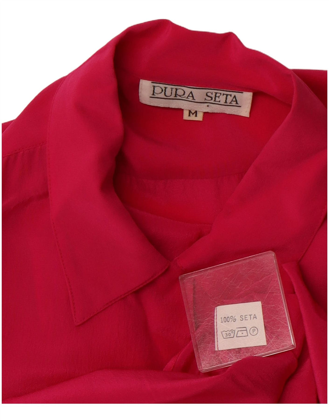 Γυναικείο πουκάμισο VINTAGE Μπλούζα UK 14 Medium Pink Silk