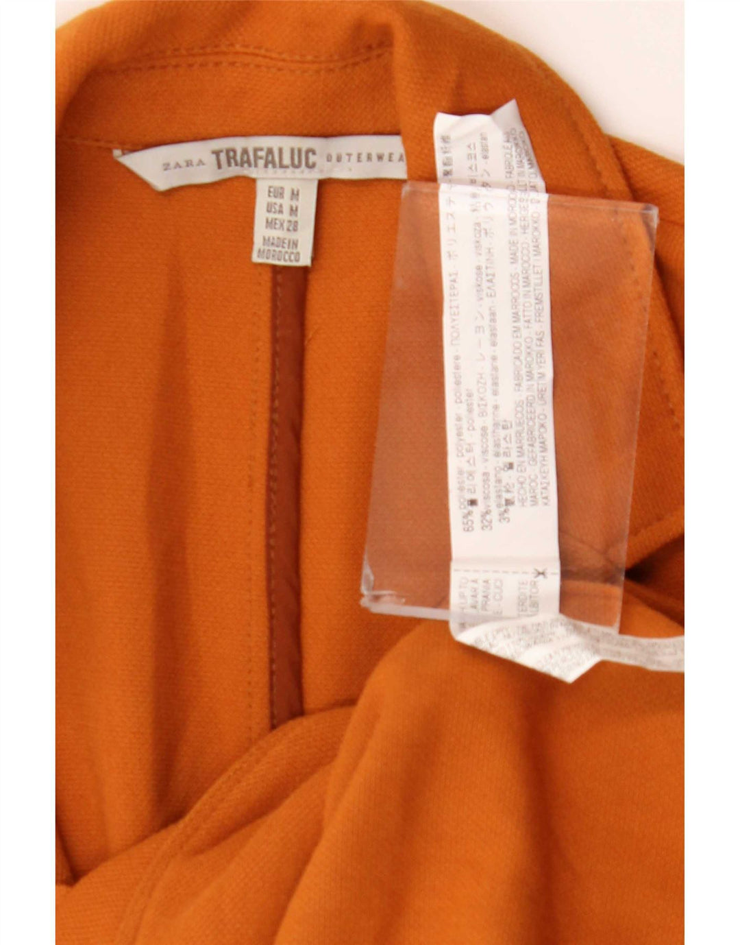 Zara Γυναικείο Trafaluc Longline Gilet UK 12 Medium Orange Polyester