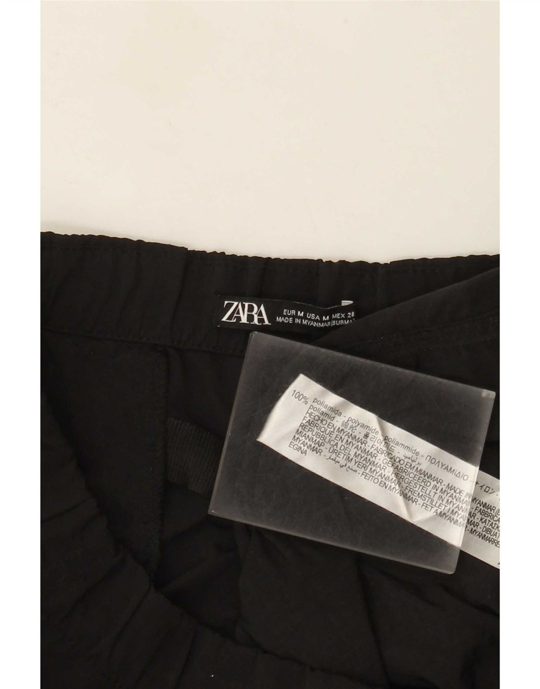 Zara Γυναικείο Παντελόνι Cargo Loose Fit Medium W30 L31 Μαύρο Πολυαμίδιο