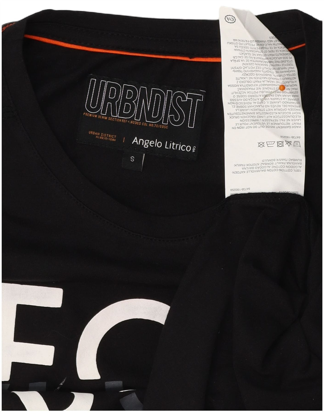 ANGELO LITRICO Ανδρικό γραφικό T-Shirt Top Μικρό μαύρο βαμβακερό