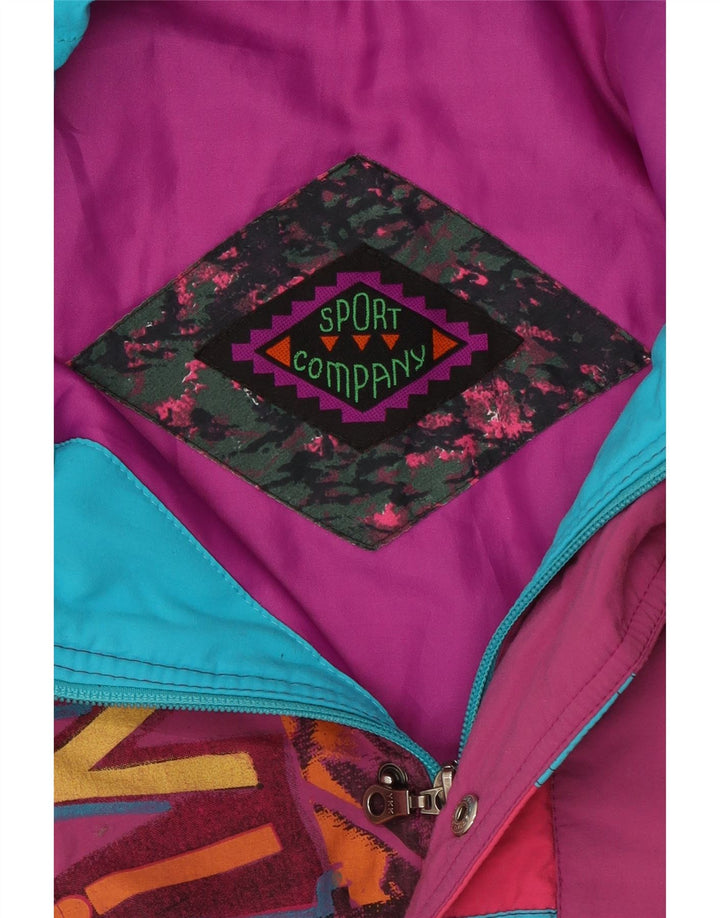 Vintage ανδρικό γραφικό πουλόβερ μπουφάν σκι UK 44 2XL Purple Colourblock