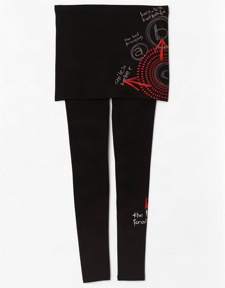 Γυναικεία γραφικά κολάν Desigual UK 10 Small Black Geometric