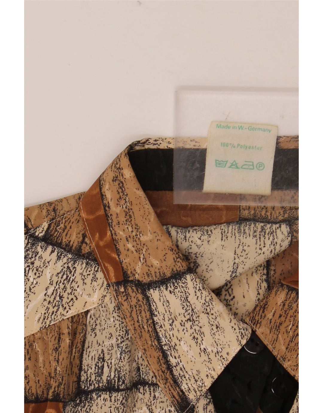 FRANKENWALDER Γυναικείο πουκάμισο μπλούζα EU 42 Μεγάλο καφέ Patchwork Πολυεστέρας