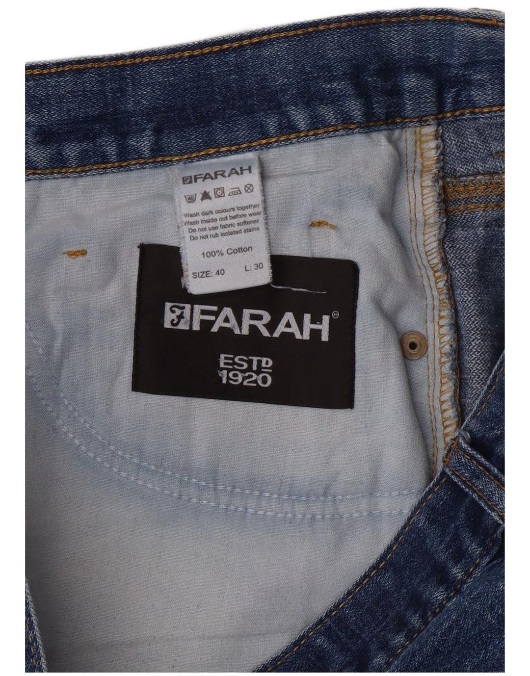 Ανδρικό τζιν ίσιο FARAH W40 L30 Μπλε βαμβακερό