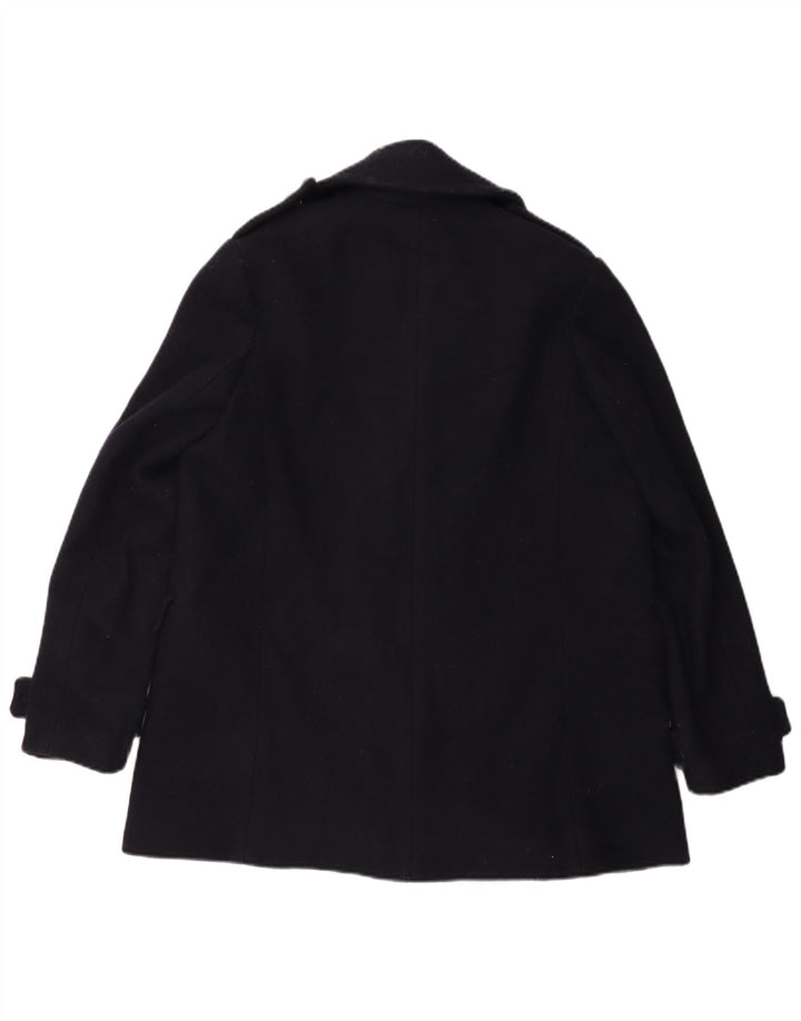 Superdry Ανδρικό παλτό μπιζελιού UK 40 Large Navy Blue Wool
