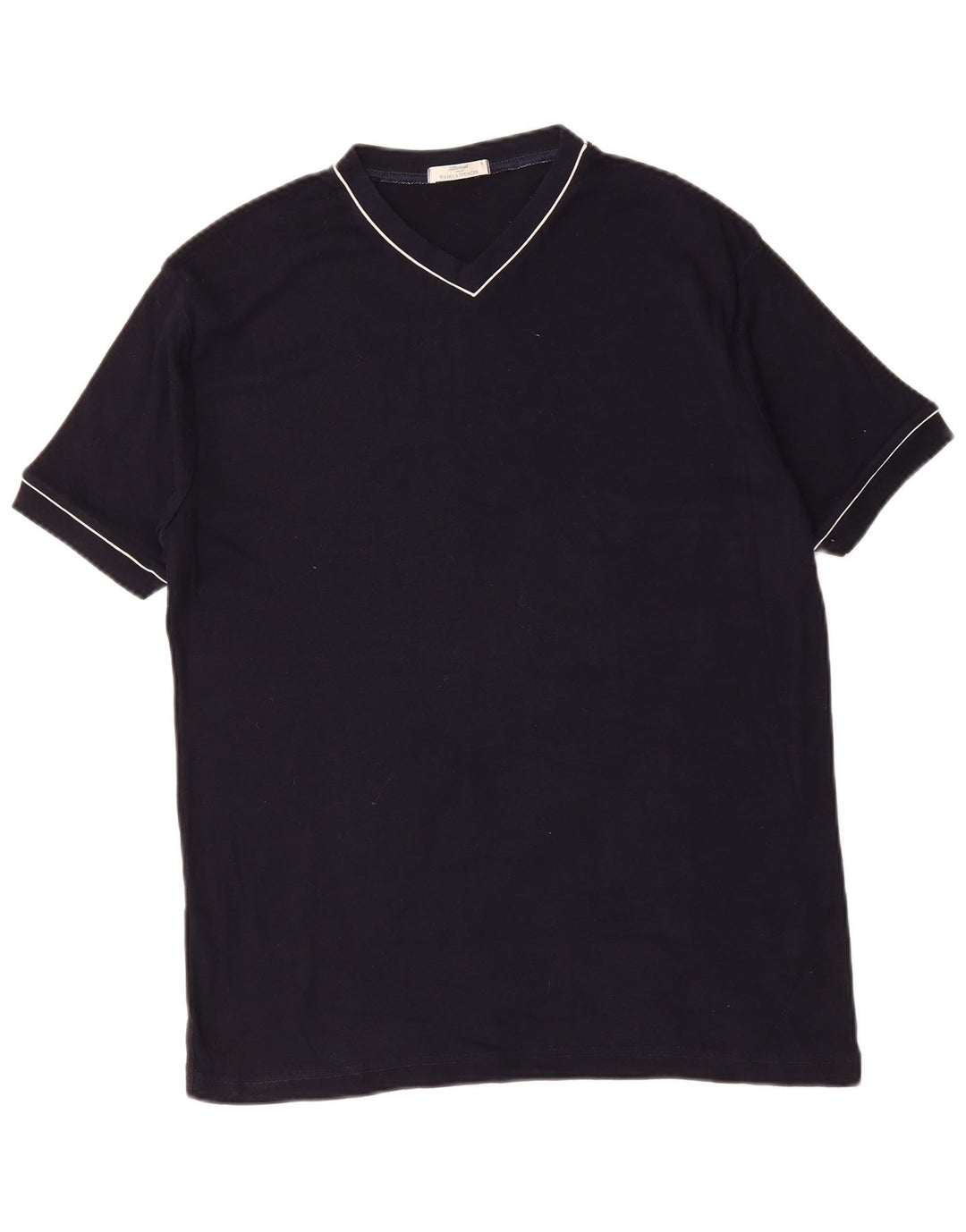 MARKS & SPENCER Mens T-Shirt Top Large Navy Blue Cotton