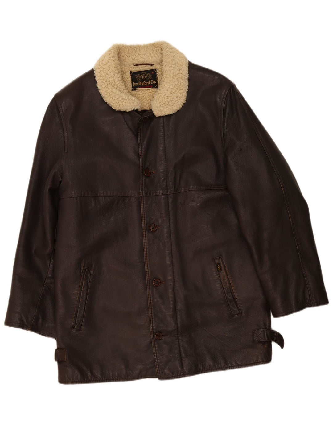 Ivy Oxford Ανδρικό Δερμάτινο Μπουφάν UK 36 Small Brown