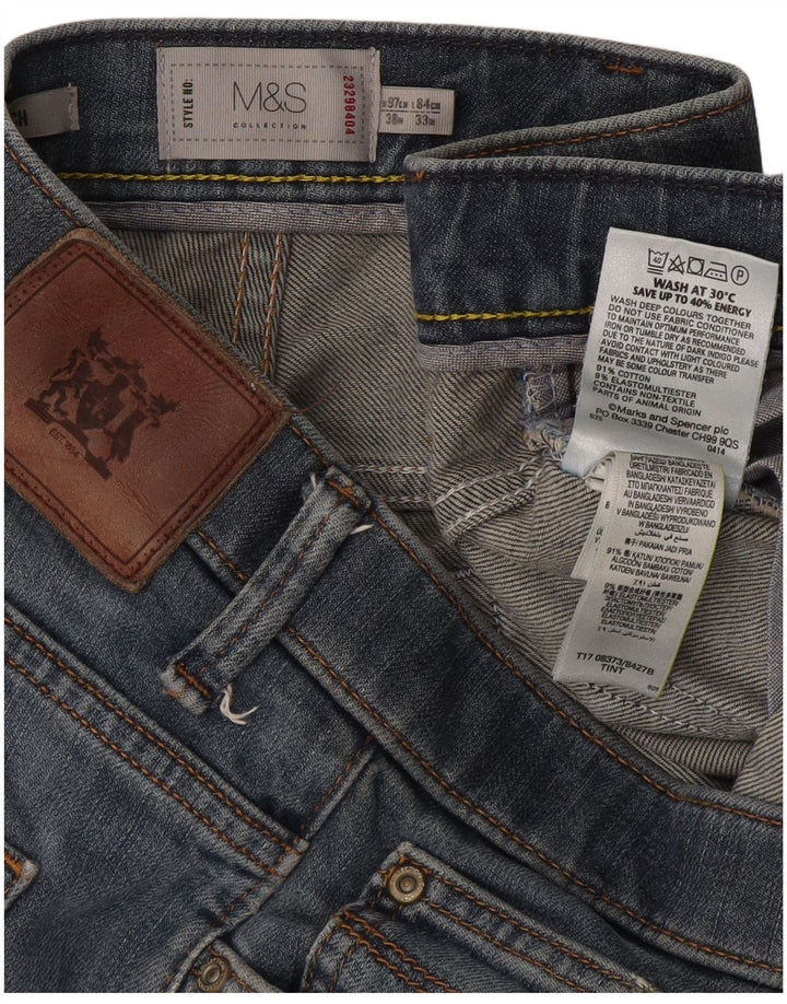 Ανδρικό τζιν ίσιο Marks & Spencer Regular Fit W38 L33 Μπλε βαμβακερό
