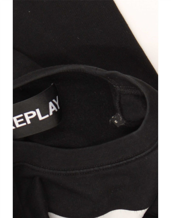 Ανδρικό γραφικό φούτερ Replay Jumper Medium Μαύρο