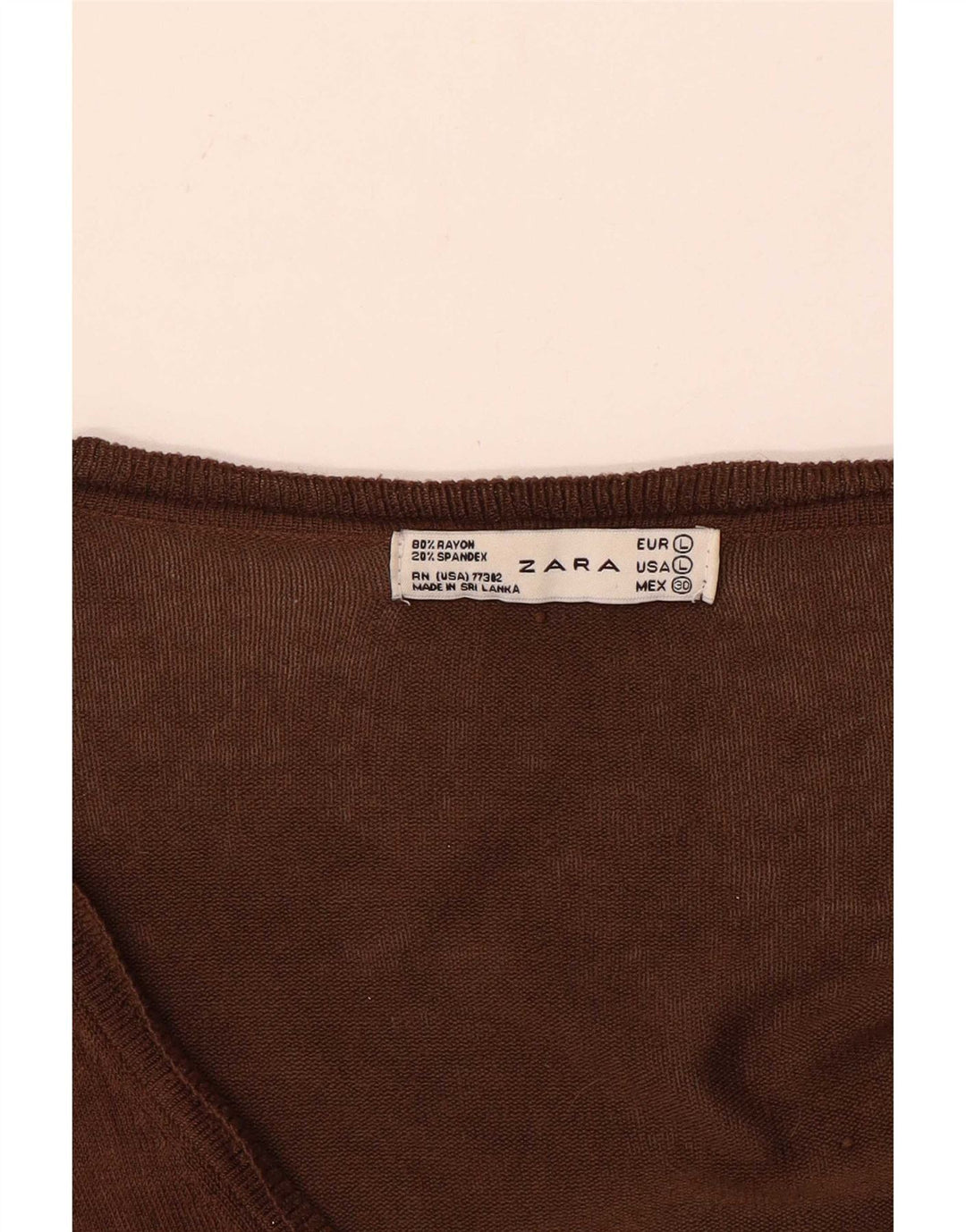 Zara Γυναικεία Ζακέτα UK 16 Large Brown Rayon