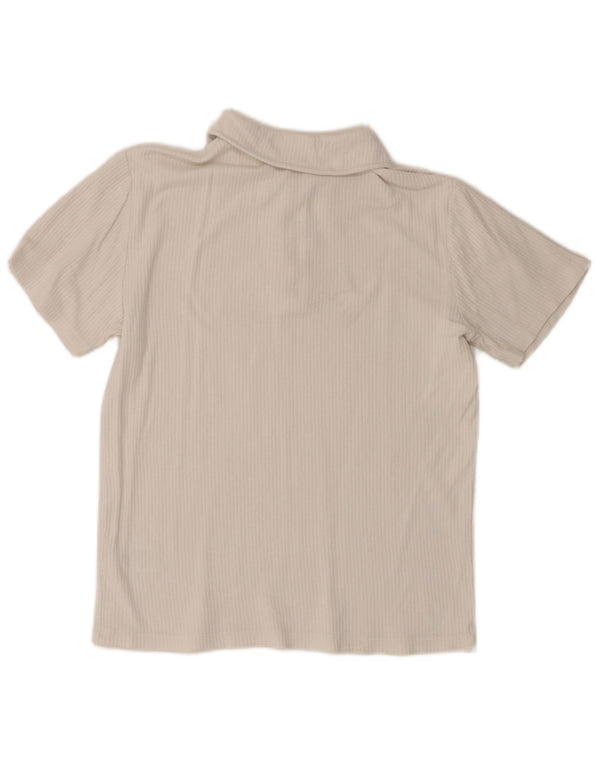 REISS Womens Polo Shirt UK 6 XS White Cotton