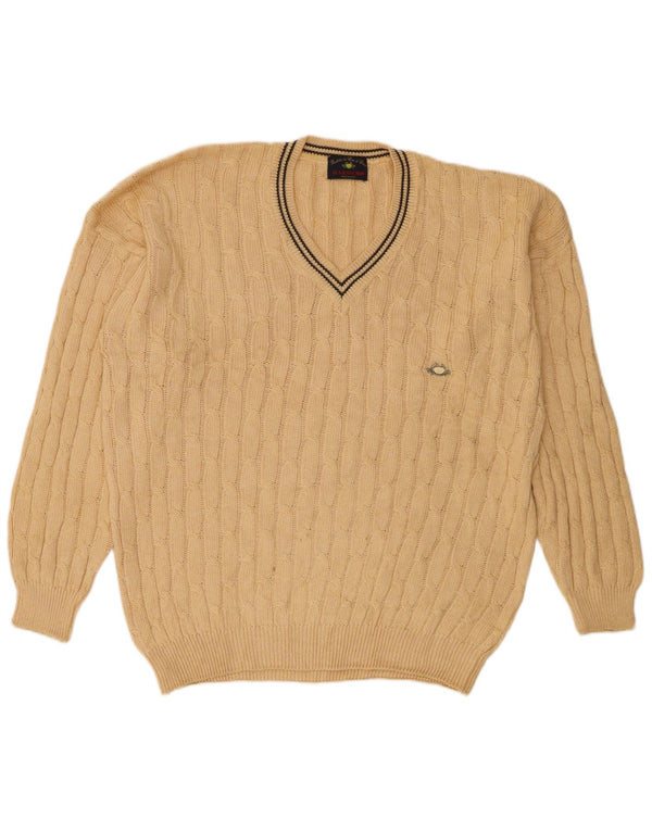 Ανδρικό πουλόβερ με λαιμόκοψη Il Granchio XL Beige