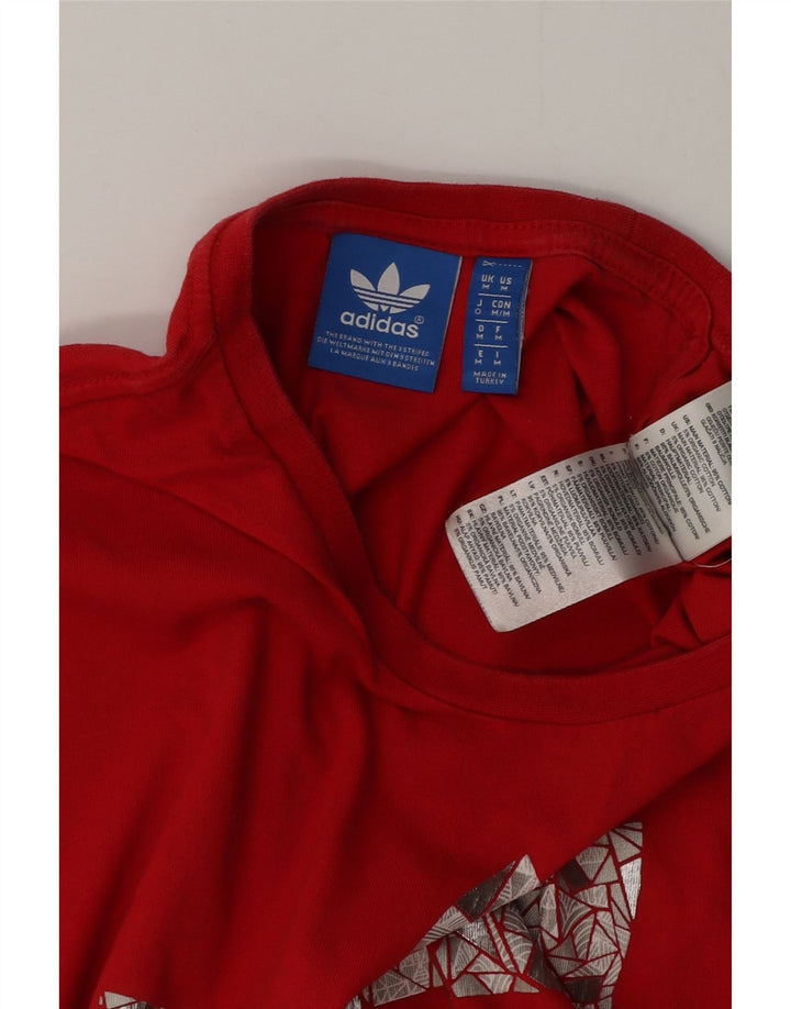 Ανδρικό γραφικό T-Shirt Adidas Top Μεσαίο κόκκινο βαμβακερό