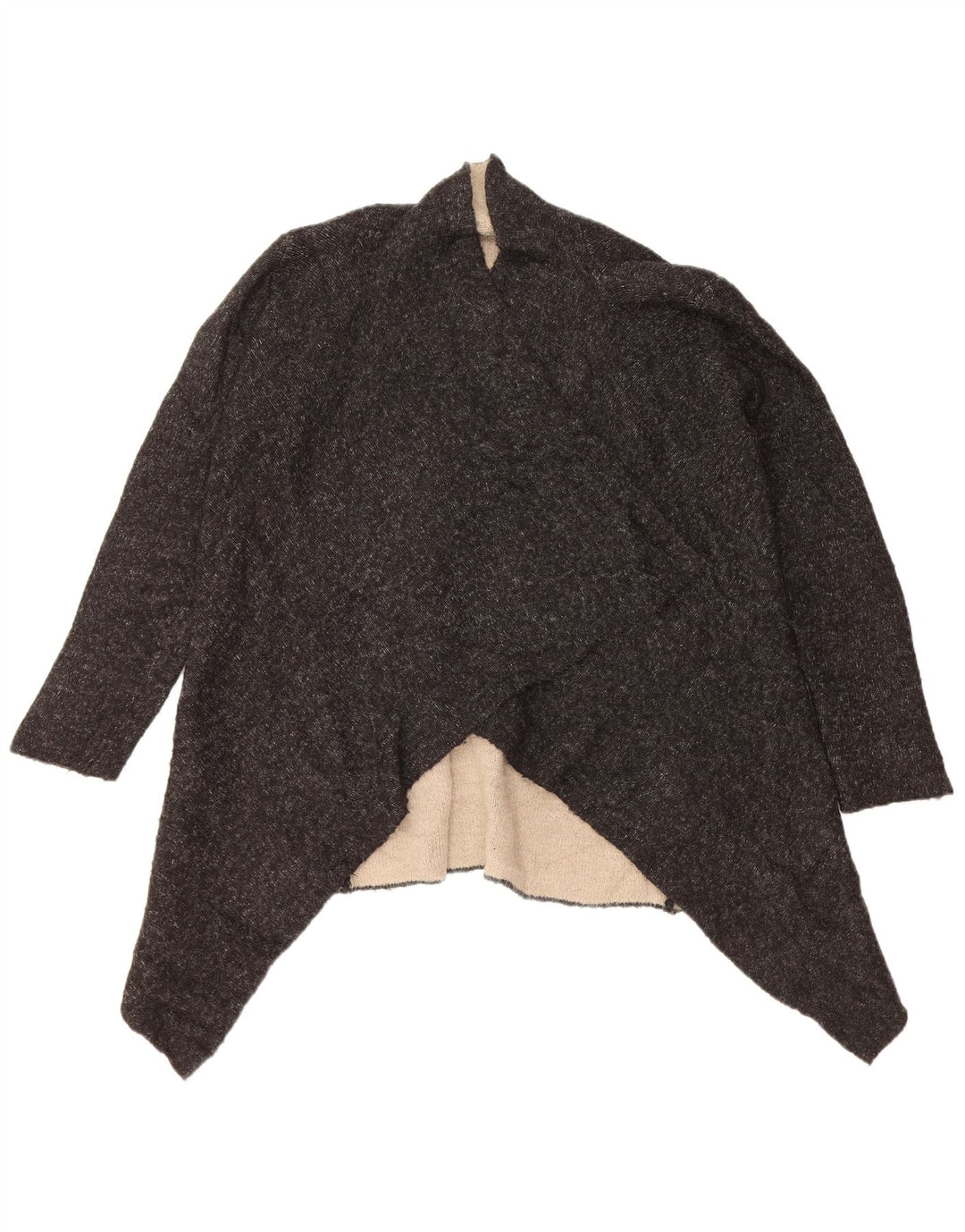 Zara Γυναικείο Ανοιχτό Ζακέτα UK 16 Μεγάλο Μαύρο Ακρυλικό