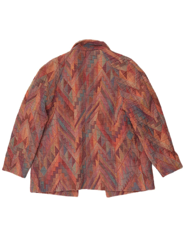 Vintage Γυναικείο Open Blazer Jacket UK 12 Medium πολύχρωμο γεωμετρικό