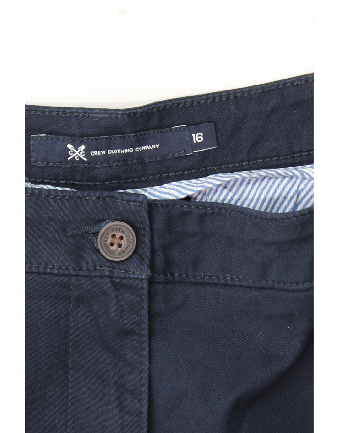 CREW ΕΝΔΥΜΑΤΑ Γυναικεία κωνικό παντελόνι Chino UK 16 Large W38 L29 Navy Blue
