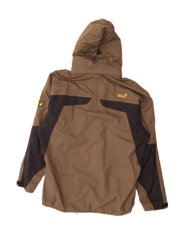 Jack Wolfskin Ανδρικό μπουφάν βροχής με κουκούλα UK 48 2XL Brown Colourblock Polyamide