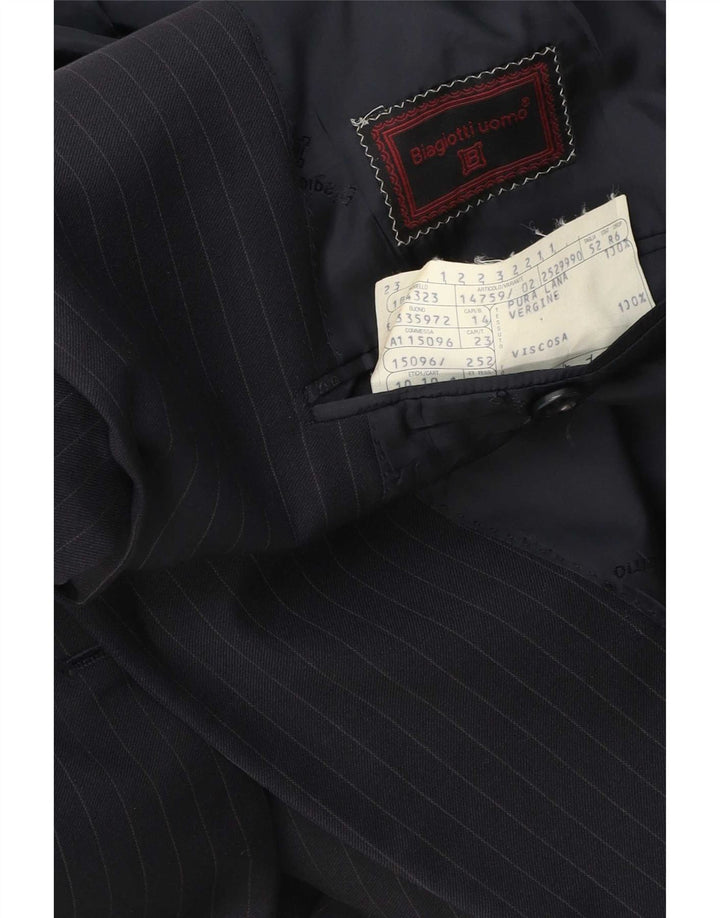 Biagiotti Uomo Ανδρικό σακάκι με 3 κουμπιά σακάκι IT 52 XL Navy Blue Pinstripe