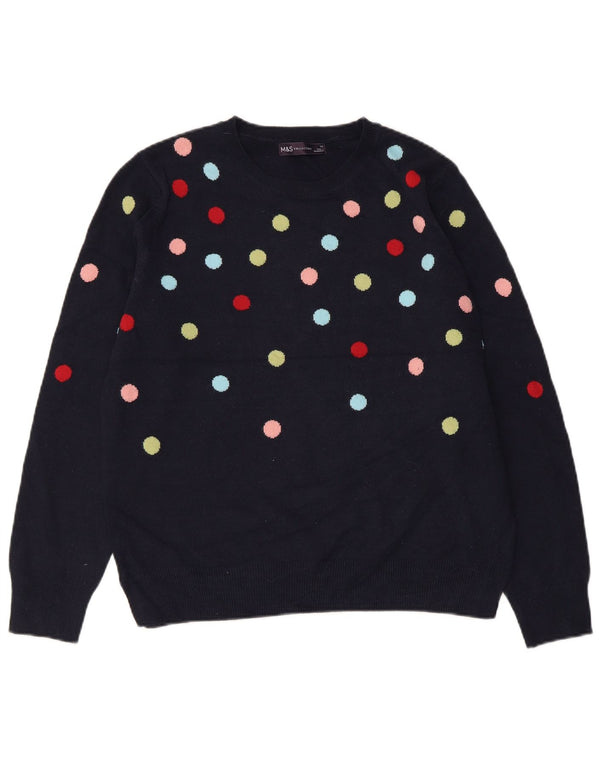 Γυναικείο πουλόβερ MARKS & SPENCER Crew Neck Jumper UK 14 Medium Navy Blue
