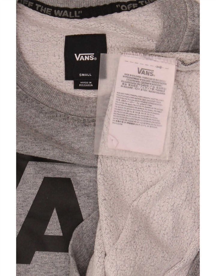 Ανδρικό γραφικό φούτερ Vans από βαμβακερό γκρι μικρό