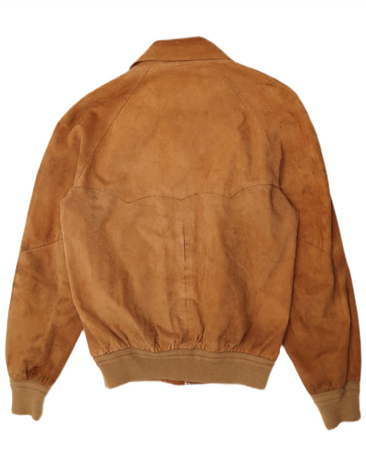 Vintage Ανδρικό Suede Bomber Jacket UK 38 Medium Brown