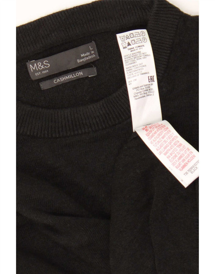 Marks & Spencer Ανδρικό πουλόβερ με λαιμόκοψη μεγάλο μαύρο ακρυλικό