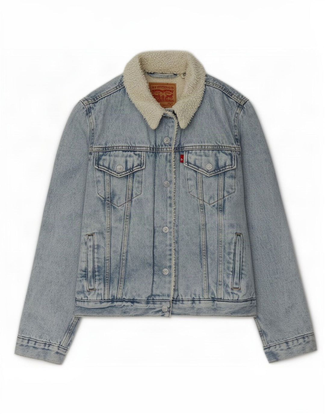 Levi's γυναικείο τζιν Sherpa Jacket UK 16 Large Blue Polyester