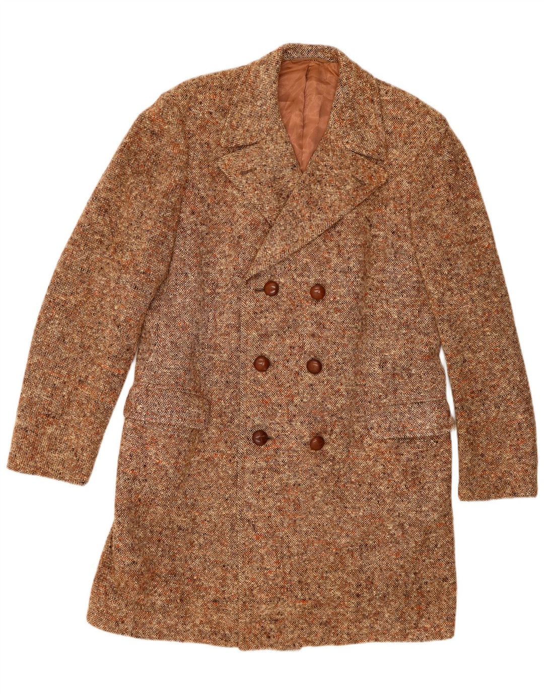 Facis Ανδρικό παλτό με διπλό στήθος IT 52 XL Brown Flecked