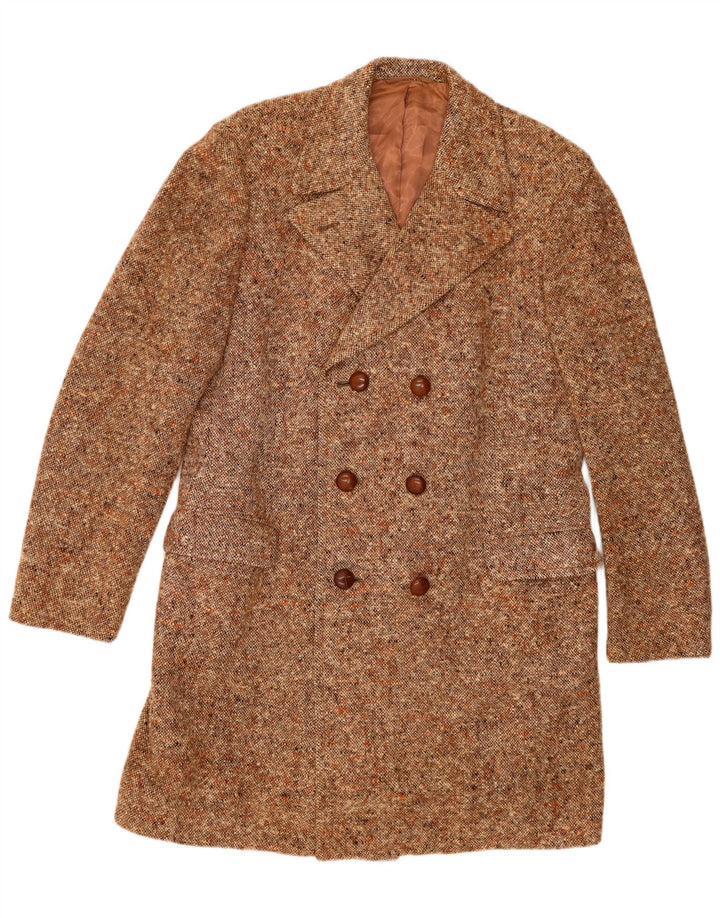Facis Ανδρικό παλτό με διπλό στήθος IT 52 XL Brown Flecked
