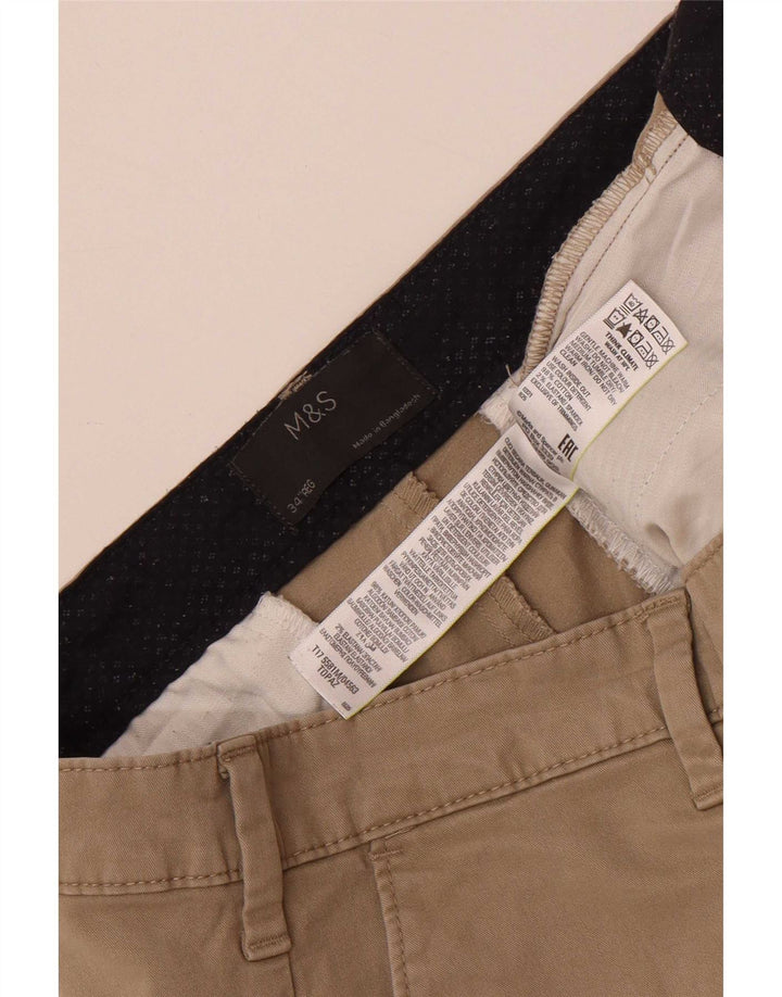Ανδρικό σορτς Chino Marks & Spencer W34 μεγάλο καφέ βαμβακερό