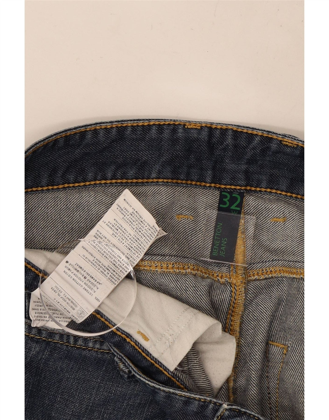 BENETTON Γυναικείο ίσιο τζιν W32 L30 Navy Blue Cotton